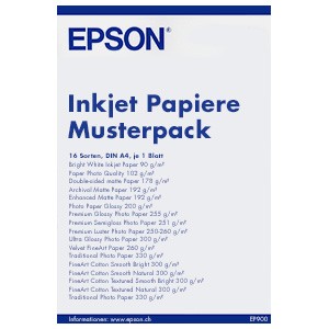 Epson Inkjet Papiere Musterpack DIN A4 (21x29,7 cm), 20 Sorten