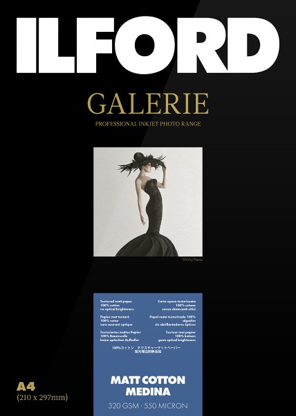 Ilford Galerie Matt Cotton Medina 320 g/m², 10,2x15,2 cm, 50 Blatt