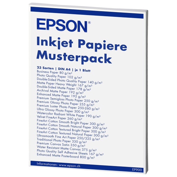 Epson Inkjet Papiere Musterpack DIN A4 (21x29,7 cm), 23 Sorten