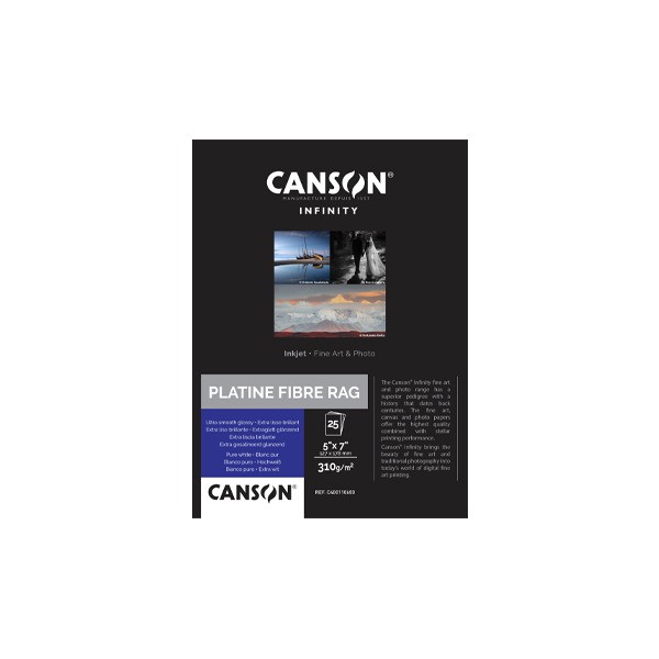 Canson Platine Fibre Rag 310g, 5" x 7" (13x18cm), 25 Blatt